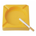 Yellow Square Plastic Ashtray (4.7"x4.7"x1.2")